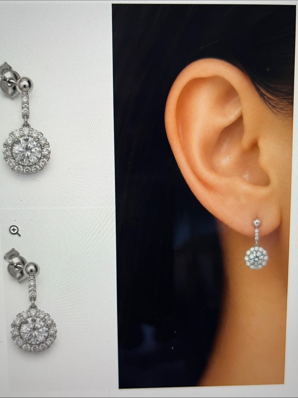 Freida Rothman sterling  silver drop earrings- White